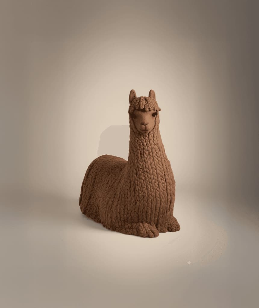 Alpaca tejida a mano en fibra natural
